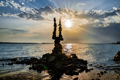 Sunset And Stone Troll
